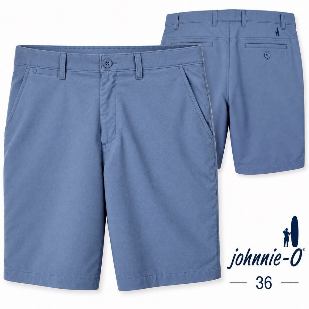 johnnie-O Mulligan Golf Shorts Mens Size 36 Pacific Blue 9" Stretch Performance